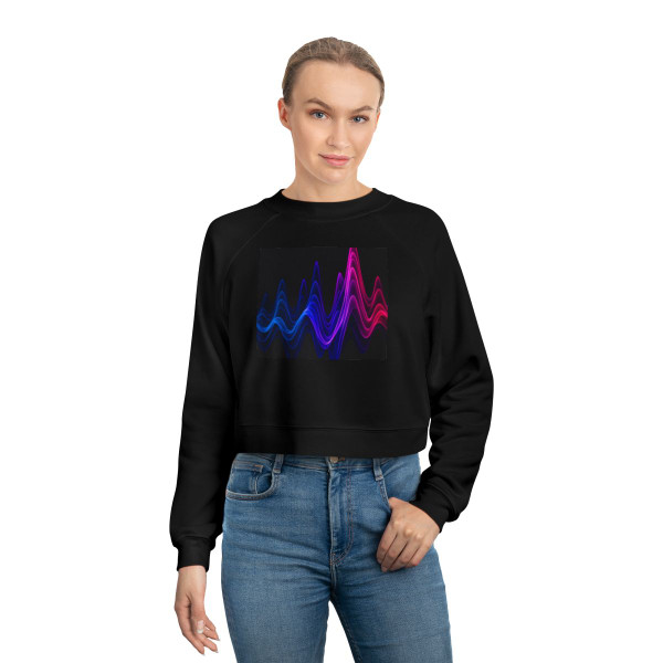 Rhythmic Waves - Women's Cropped Fleece Pullover