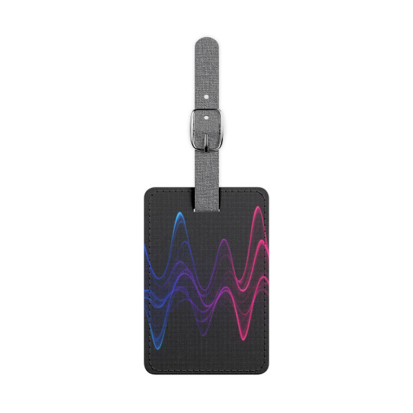 Rhythmic Waves - Saffiano Polyester Luggage Tag, Rectangle