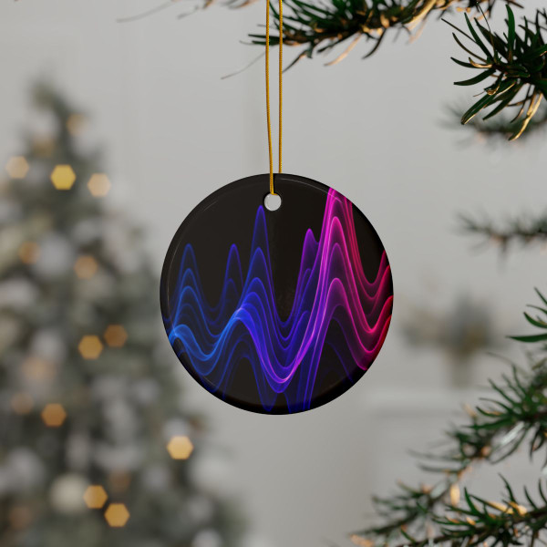 Rhythmic Waves - Ceramic Ornaments, 2-Side Print, (1pc, 3pcs, 5pcs, 10pcs)