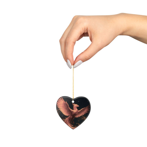 Celestial Phoenix Dance - Ceramic Ornaments, 1-Side Print