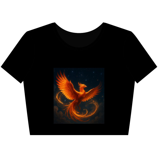 Celestial Phoenix Dance - Women’s Poly-Cotton Crop Tee