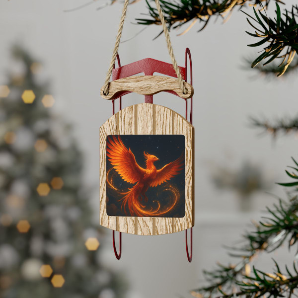 Celestial Phoenix Dance - Sled Ornaments