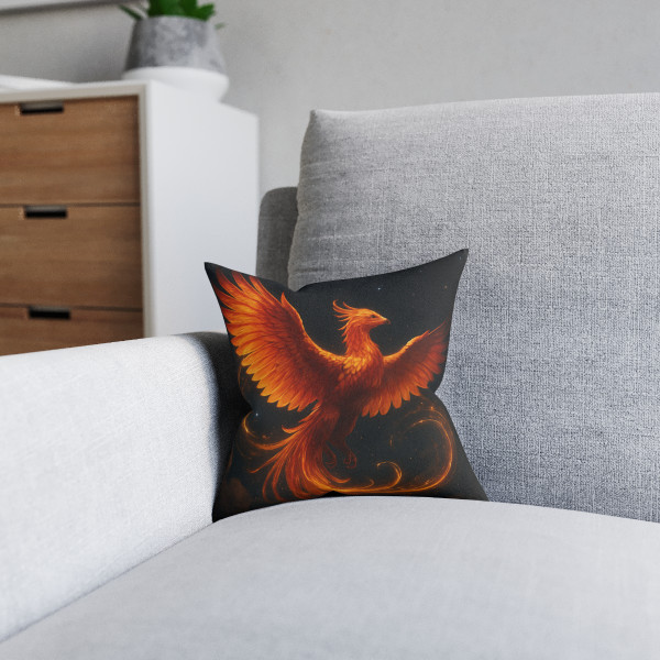 Celestial Phoenix Dance - Square Pillow - Pink Back