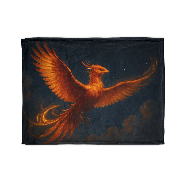 Celestial Phoenix Dance - Soft Polyester Blanket