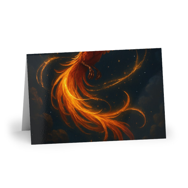 Celestial Phoenix Dance -  Greeting Cards (1 or 10-pcs)
