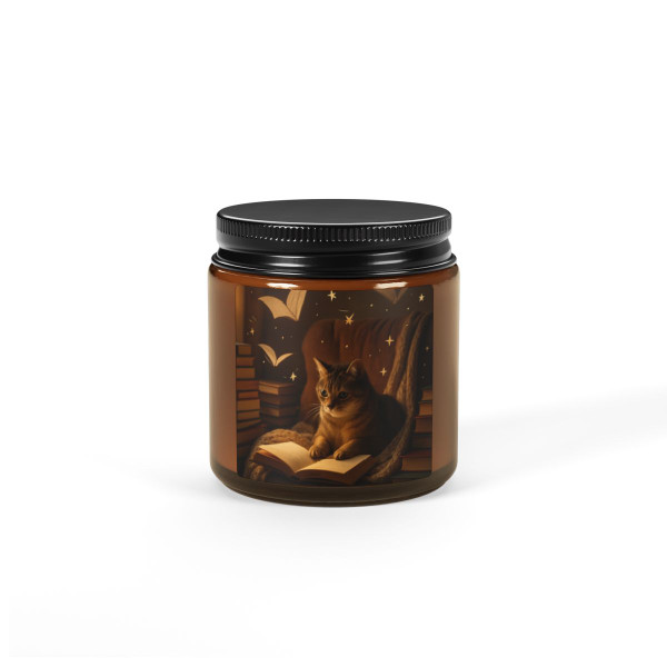 Whimsical Reading Haven - Scented Soy Candle (Multi-Size, Amber Jar)