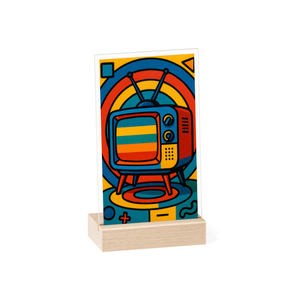 Retro Revolution - Acrylic Sign with Wooden Stand