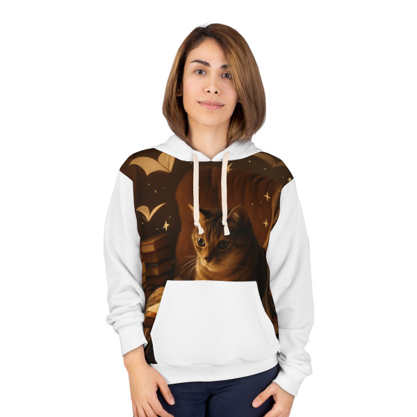 Whimsical Reading Haven - Unisex Pullover Hoodie (AOP)