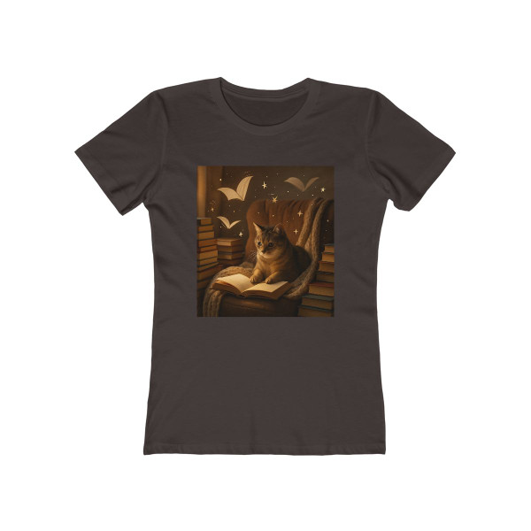 Whimsical Reading Haven - The Boyfriend Tee for Women