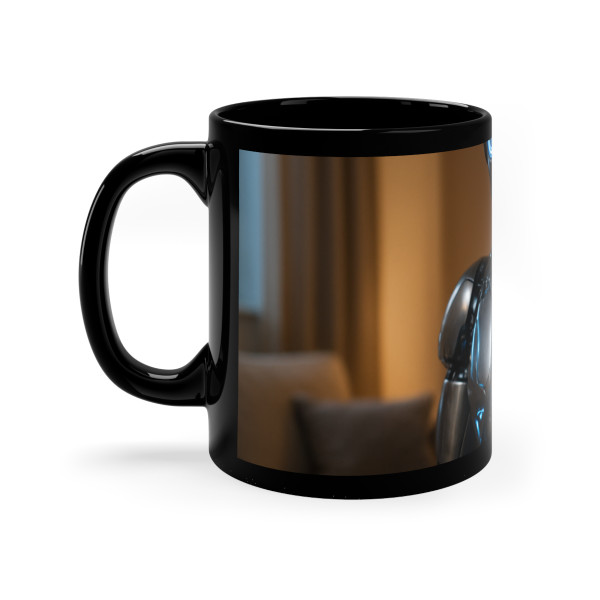 Cybernetic Companion - Black Coffee Mug, 11oz