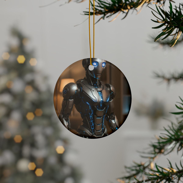 Cybernetic Companion - Decorative Ceramic Ornaments, Double-Sided (1pc, 3pcs, 5pcs, 10pcs)