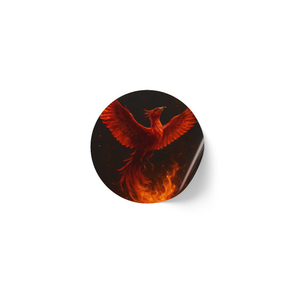 Eternal Flame Rising - Round Sticker Label Rolls