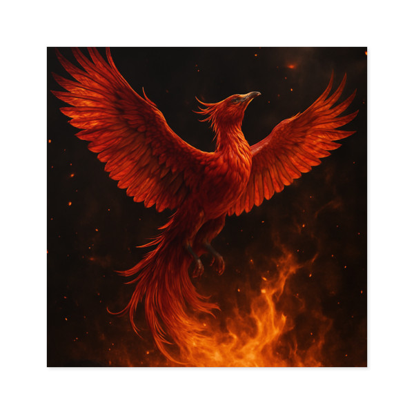 Eternal Flame Rising - Laminate Stickers, Square