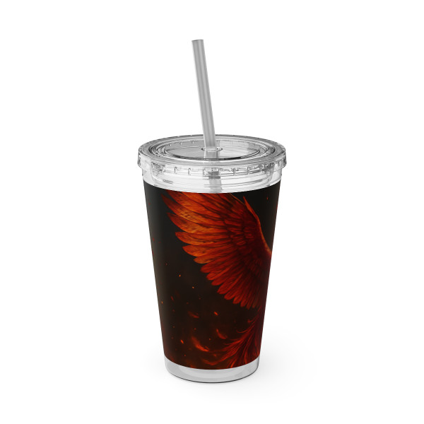 Eternal Flame Rising - Sunsplash Tumbler with Straw, 16oz