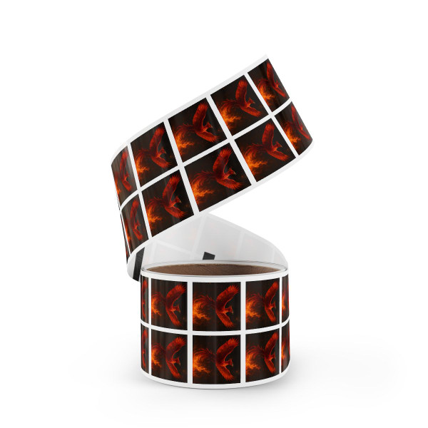 Eternal Flame Rising - Square Sticker Label Rolls