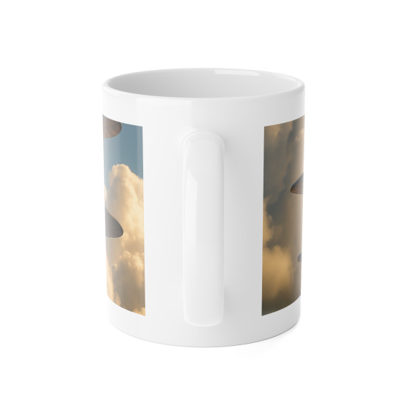 Soaring Above Clouds - White Ceramic Mug, 11oz