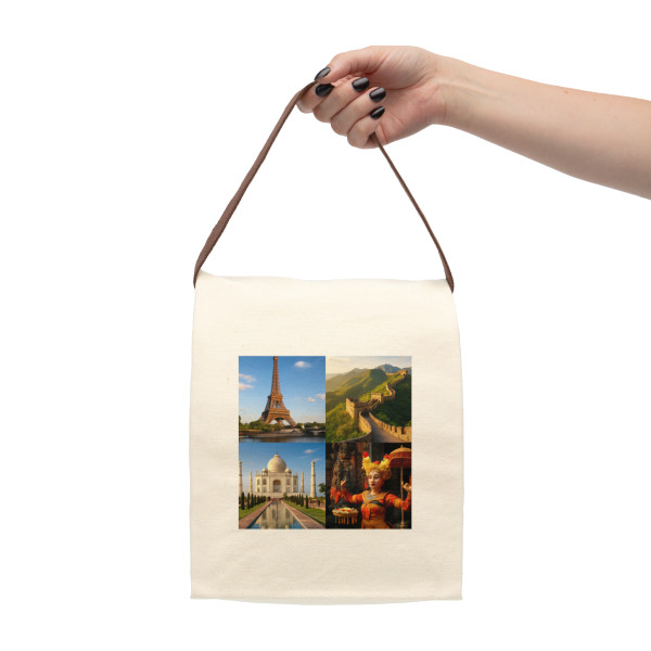 Timeless Journeys - Canvas Lunch Bag With Strap