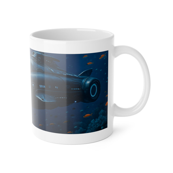 Deep Sea Voyager - White Ceramic Mug, 11oz