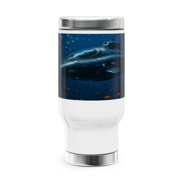 Deep Sea Voyager - Stainless Steel Travel Mug with Handle, 14oz