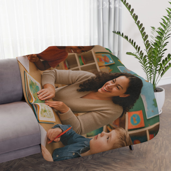 Nurturing Young Minds - Tan Sherpa Blanket