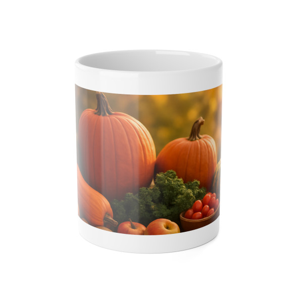 Harvest Table Gathering - White Ceramic Mug, 11oz
