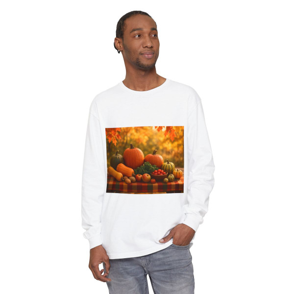 Harvest Table Gathering - Unisex Garment-dyed Long Sleeve T-Shirt