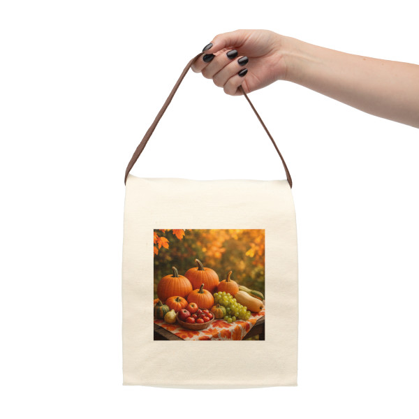 Harvest Table Gathering - Canvas Lunch Bag With Strap