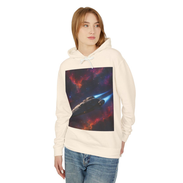 Galactic Voyager - Unisex Lightweight Hooded Sweatshirt