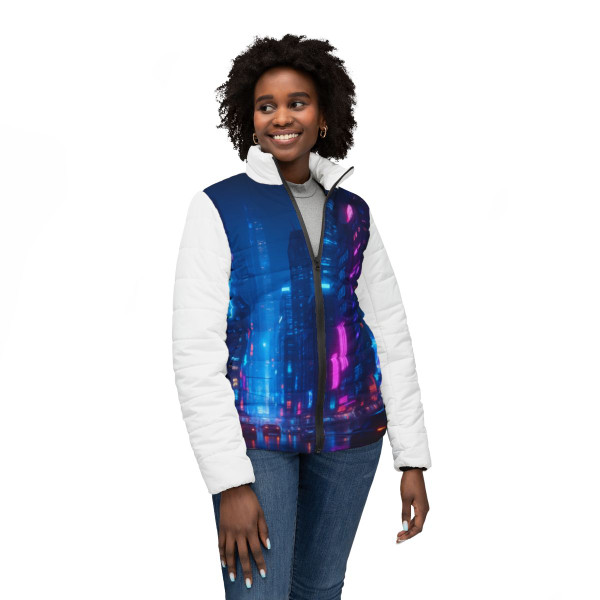 Cyberpunk Dreamscape - Women’s Puffer Jacket (AOP)