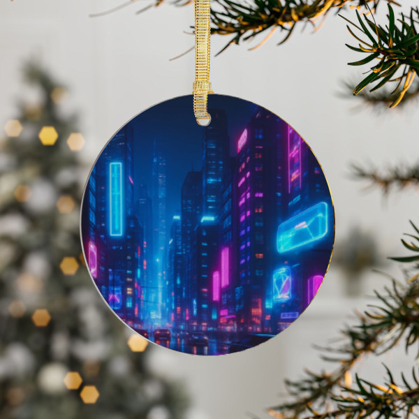Cyberpunk Dreamscape - Acrylic Ornaments