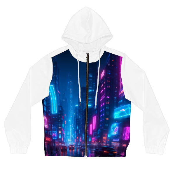 Cyberpunk Dreamscape - Women’s Full-Zip Hoodie (AOP)