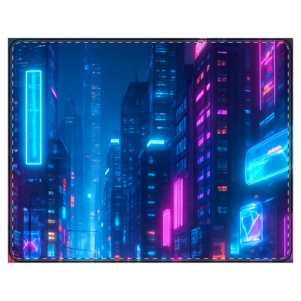 Cyberpunk Dreamscape - PU Leather Mouse Mat