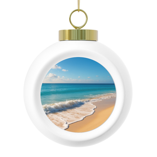 Serene Coastal Bliss - Christmas Ball Ornament