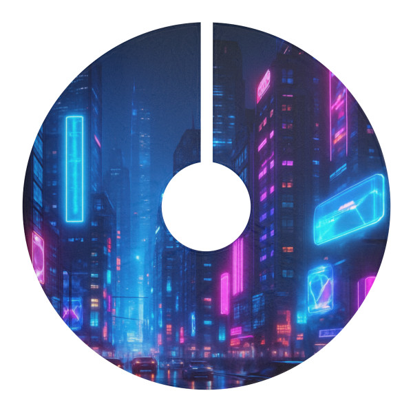 Cyberpunk Dreamscape - Christmas Tree Skirts