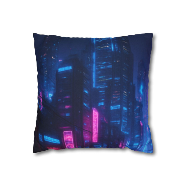 Cyberpunk Dreamscape - Spun Polyester Square Pillowcase