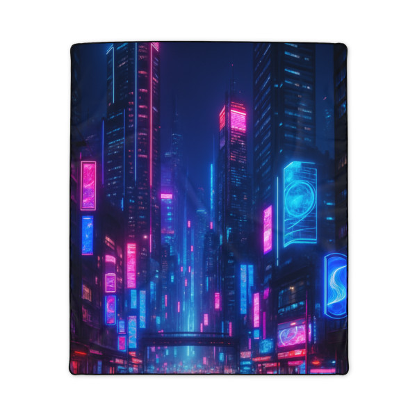 Cyberpunk Dreamscape - Polyester Blanket