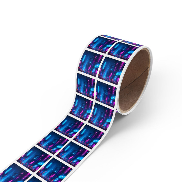 Cyberpunk Dreamscape - Square Sticker Label Rolls