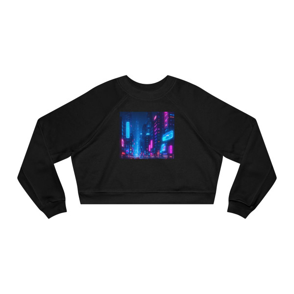 Cyberpunk Dreamscape - Women's Cropped Fleece Pullover