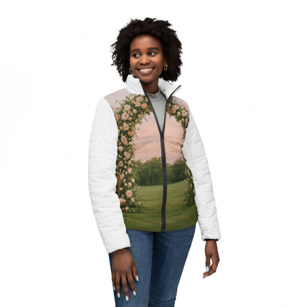 Ethereal Garden Bliss - Women’s Puffer Jacket (AOP)