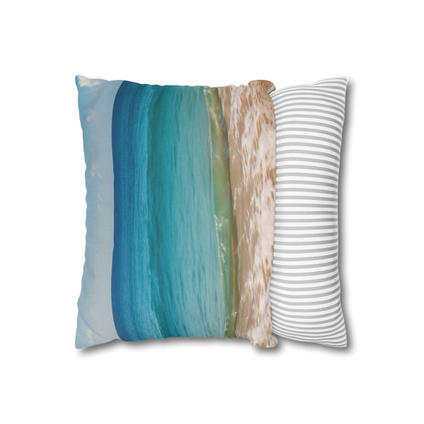 Serene Coastal Bliss - Spun Polyester Square Pillowcase