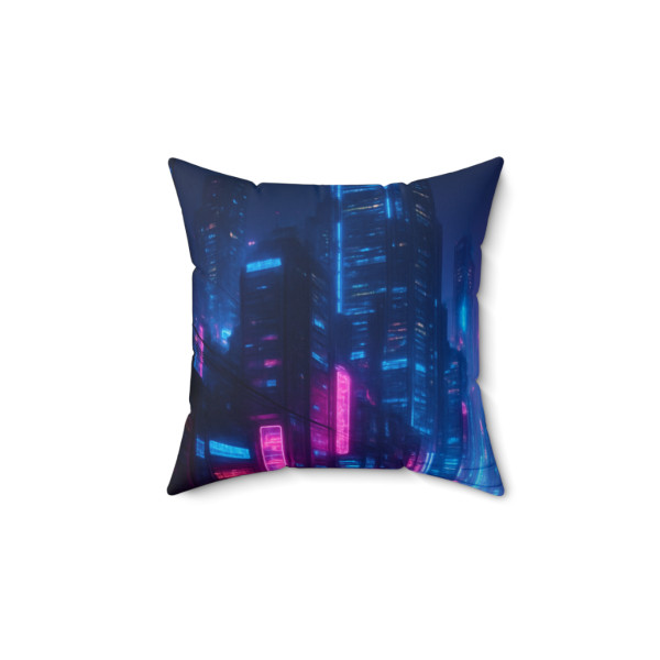 Cyberpunk Dreamscape - Faux Suede Square Pillow