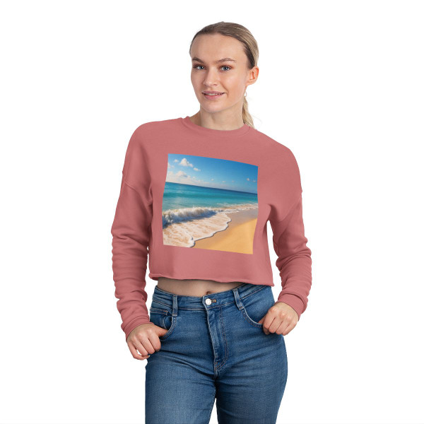 Serene Coastal Bliss - Women's Cropped Sweatshirt