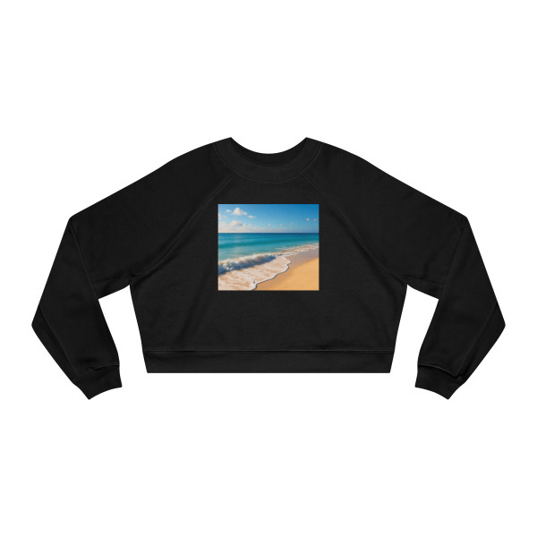 Serene Coastal Bliss - Women's Cropped Fleece Pullover