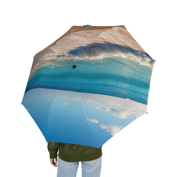 Serene Coastal Bliss - Semi-Automatic Foldable Umbrella