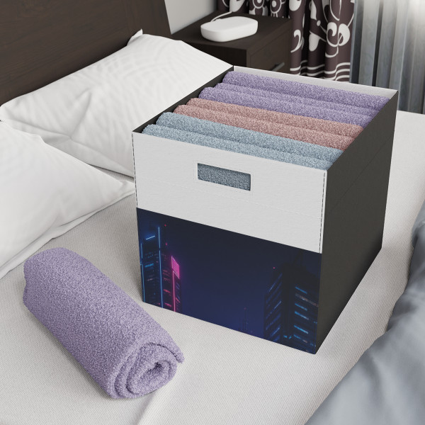 Cyberpunk Dreamscape - Felt Storage Box