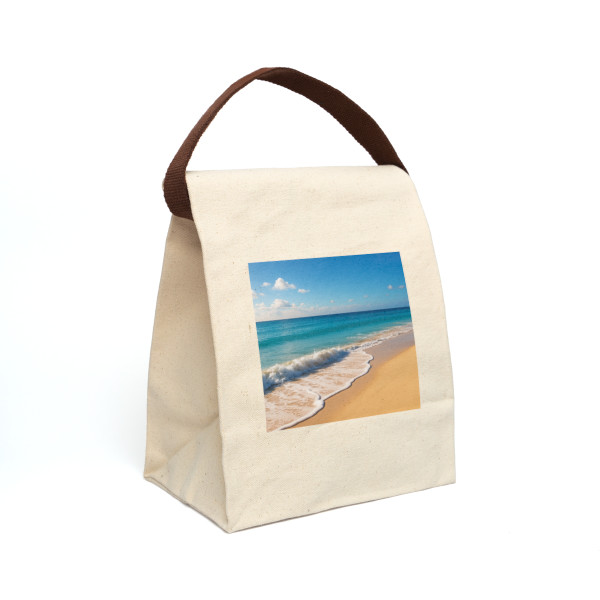 Serene Coastal Bliss - Canvas Lunch Bag With Strap