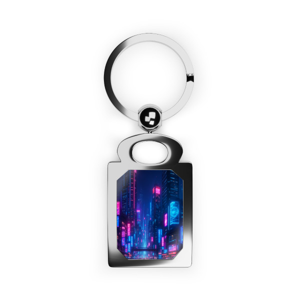 Cyberpunk Dreamscape - Rectangle Photo Keyring