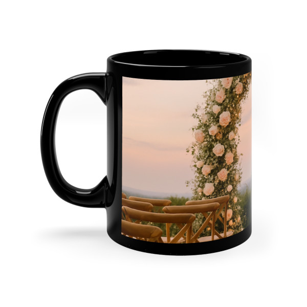 Ethereal Garden Bliss - Black Coffee Mug, 11oz