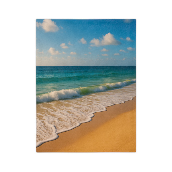 Serene Coastal Bliss - Velveteen Microfiber Blanket