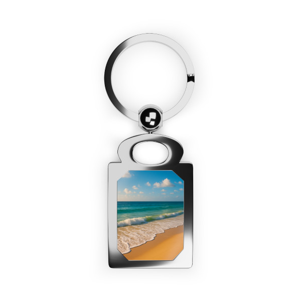 Serene Coastal Bliss - Rectangle Photo Keyring